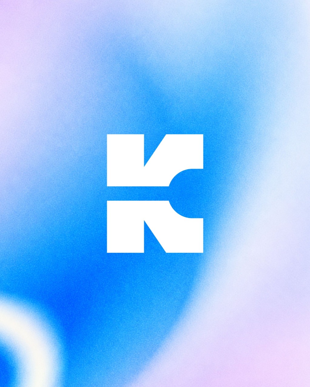 Kinetic identity artwork in blue and violet